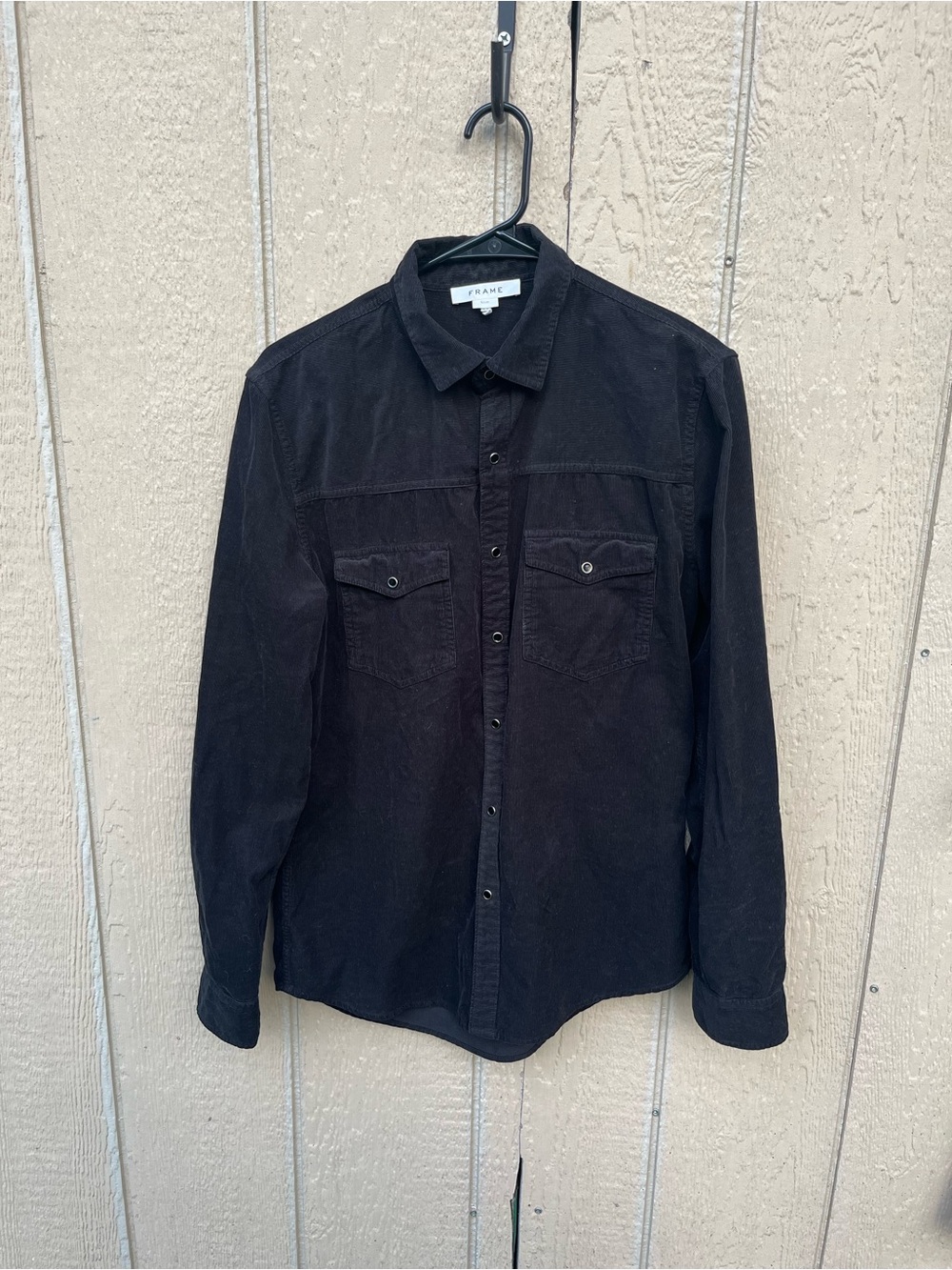 FRAME Corduroy Western Shirt Black Slim Fit Men’s Small